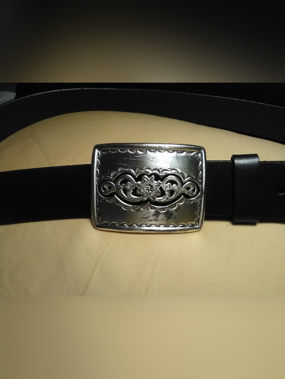 SILPADA Decorative Silver-Tone Floral Western Belt Buckle SZ. XXL 48 IN.